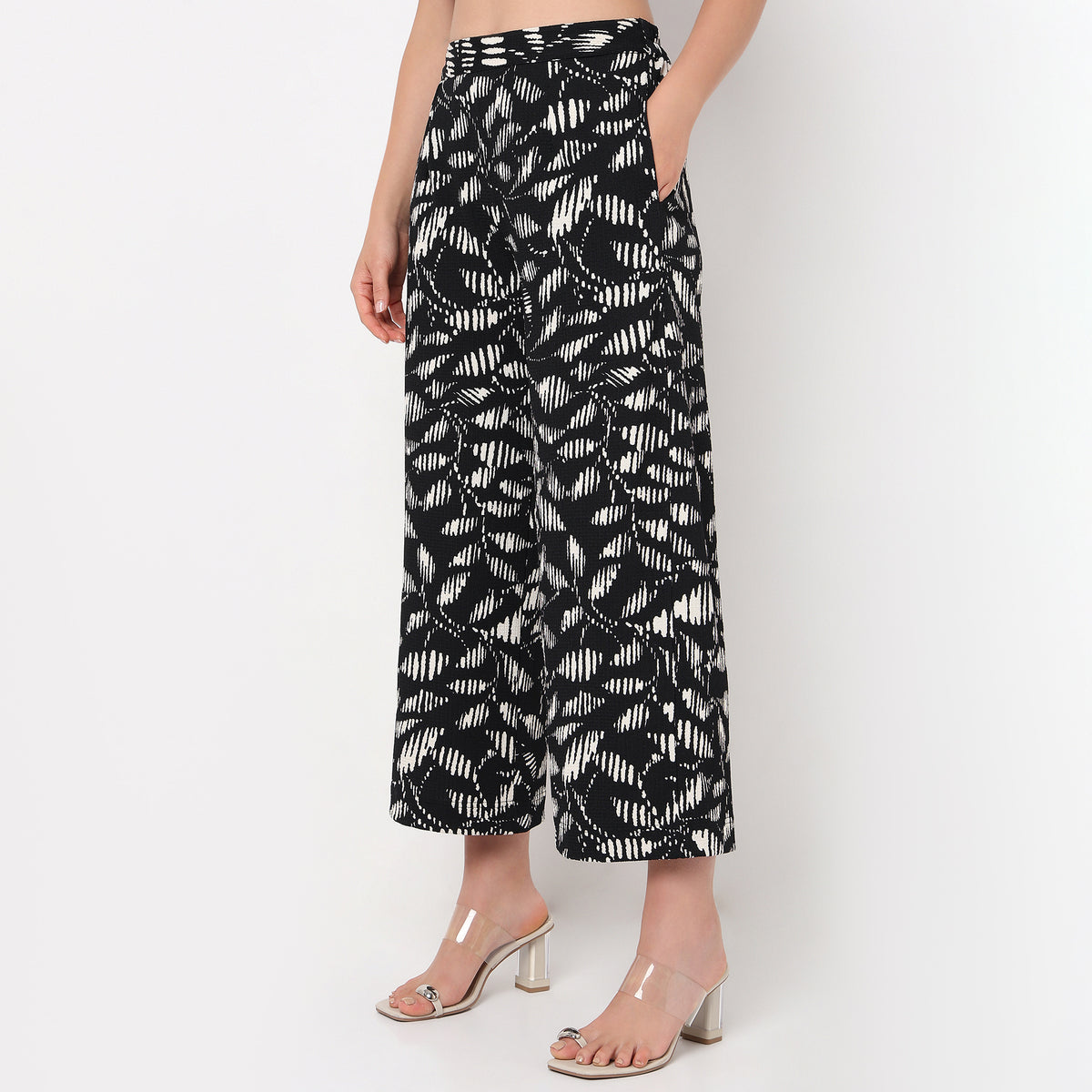 Flare Fit Textured Culottes