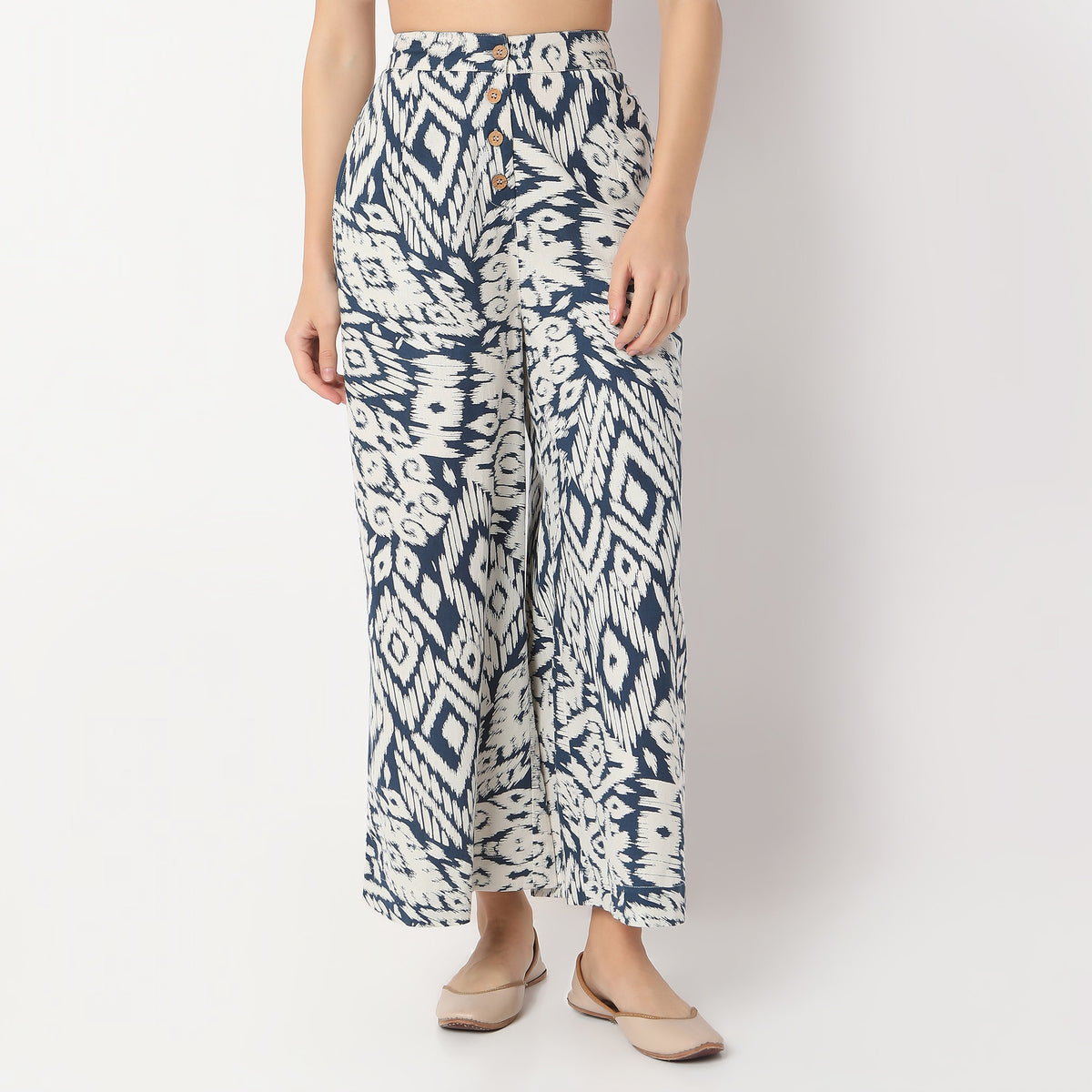 Printed Ankle Length Flared High-Rise Culottes