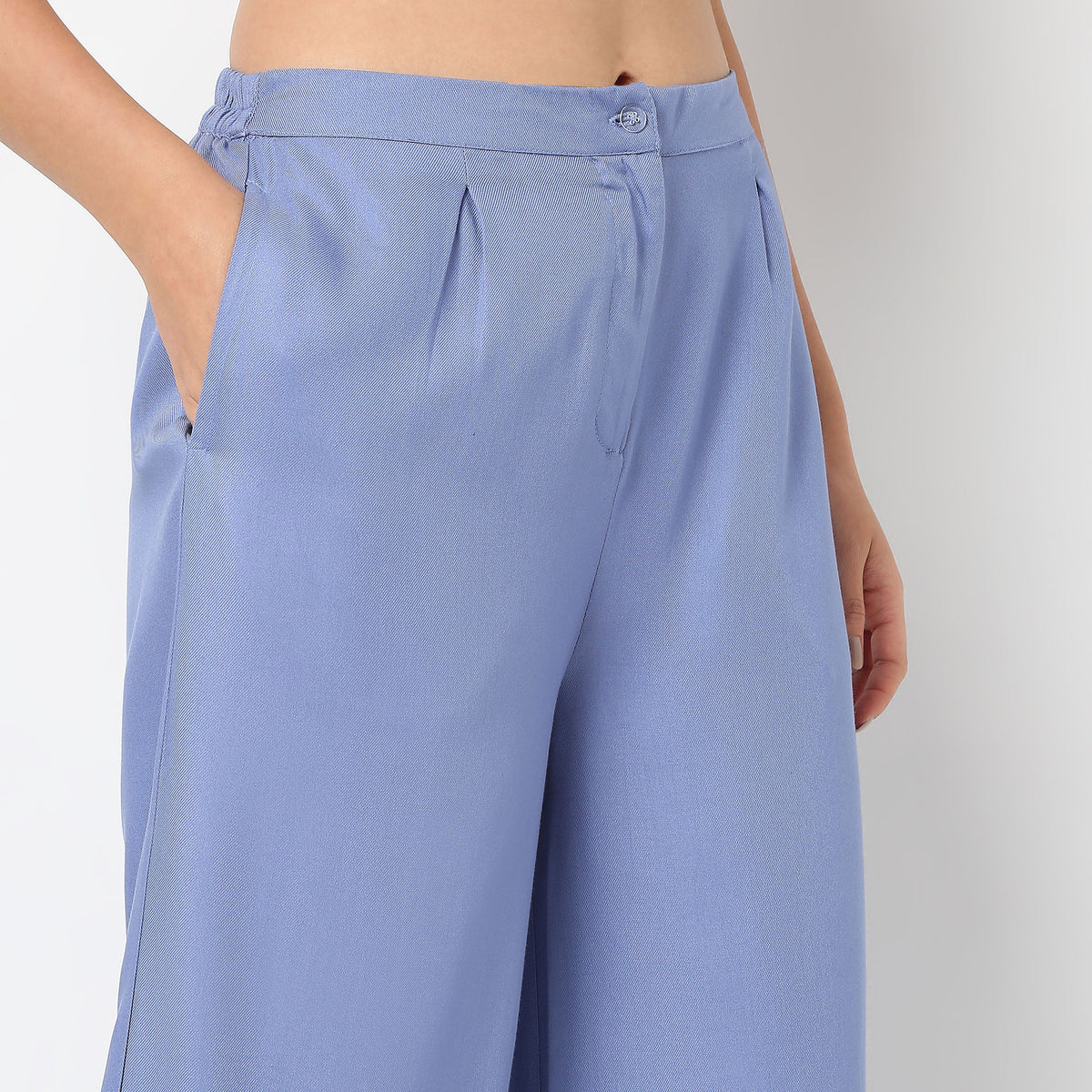 Solid Ankle Length Straight Fit Ethnic Palazzo