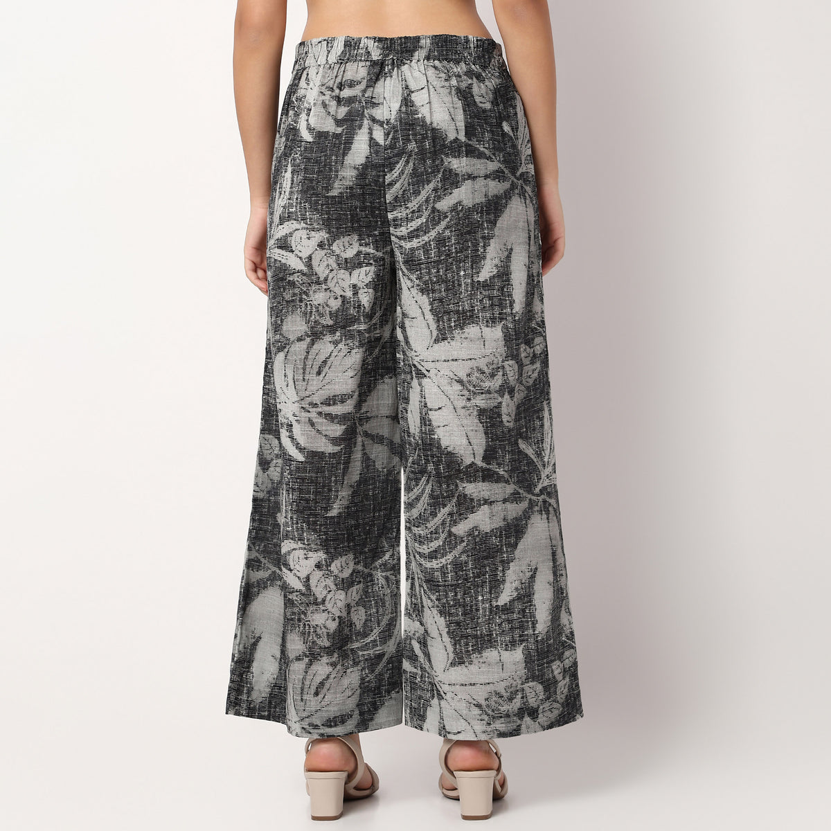 Woven Printed Flared Palazzos