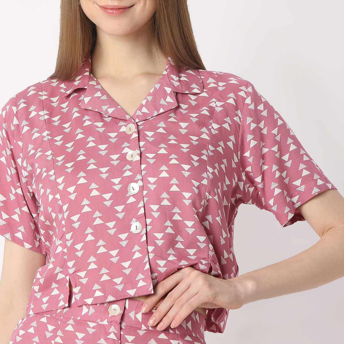 Regular Fit Printed Crop Length Top Top