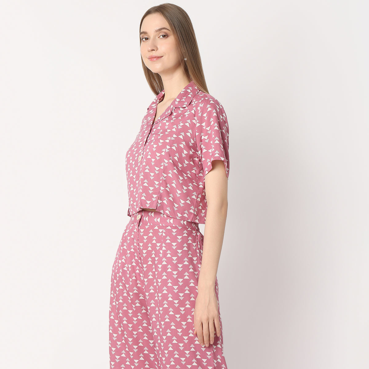 Regular Fit Printed Crop Length Top Top