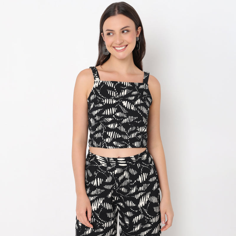 Square Neck Slim Fit Crop Top