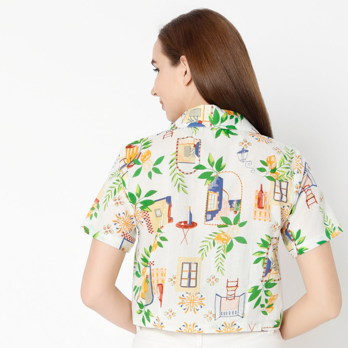 Regular Fit Printed Lapel Collar Shirt