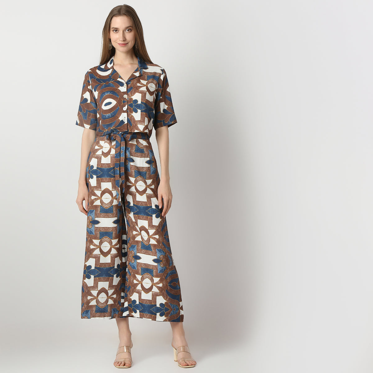 Regular Fit Printed Crop Length Top Top