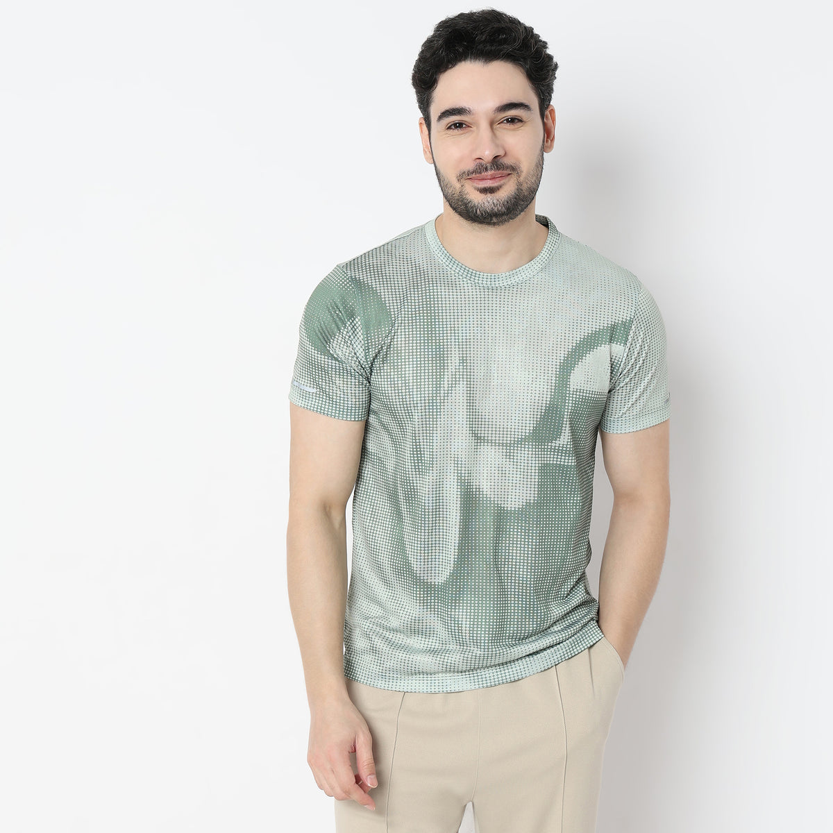 Regular Fit All Over Print Crew Neck T-Shirt