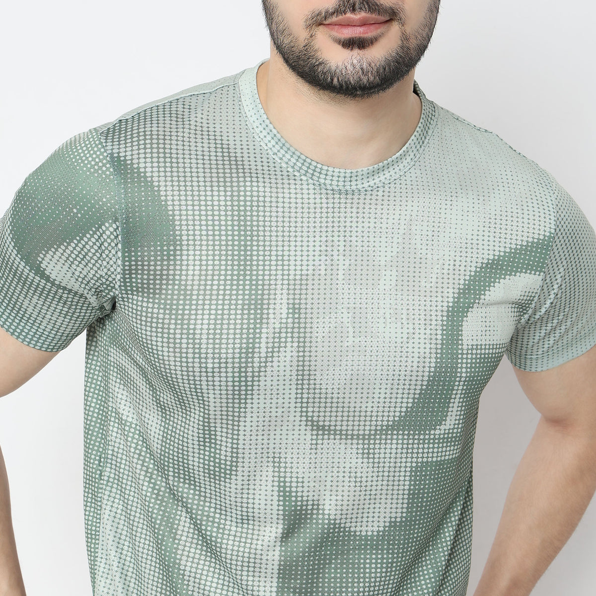 Regular Fit All Over Print Crew Neck T-Shirt