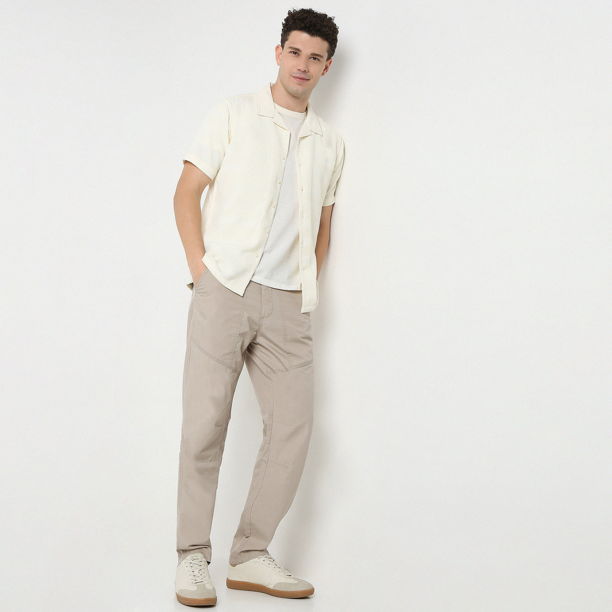 Half Sleeve Camp Collar Mood Shirt