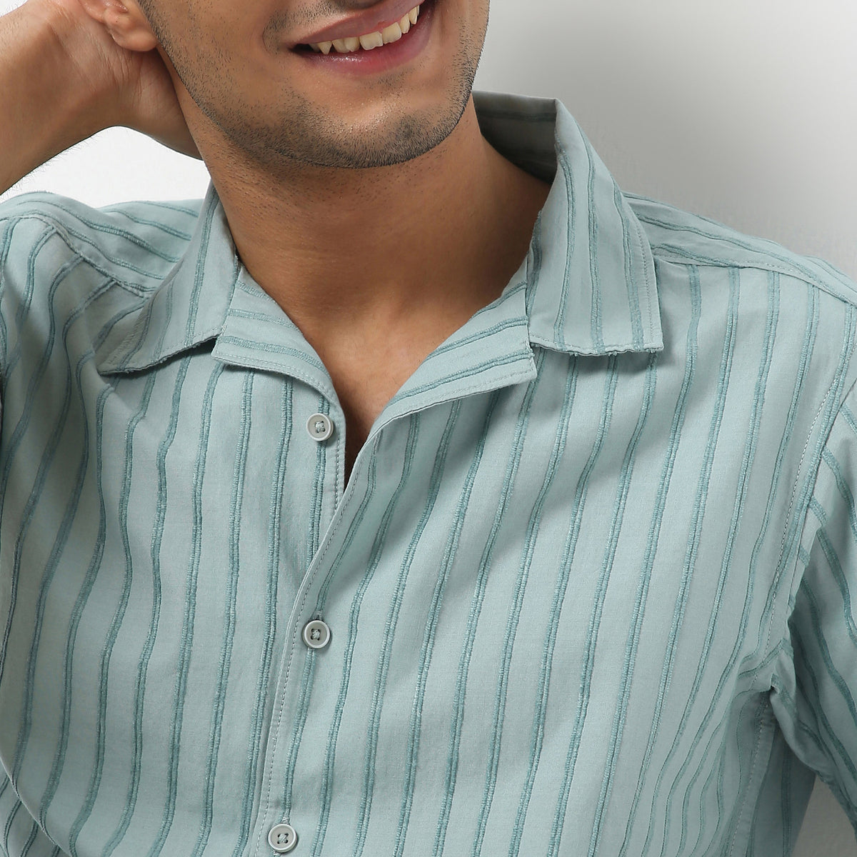 Regular Fit Solid Camp Collar Shirt