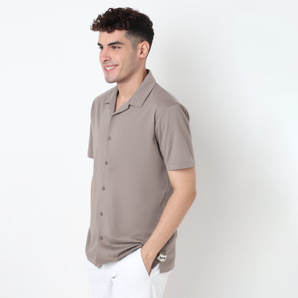 Buy Men Regular Fit Solid Half Sleeve Shirt  - Style Union
