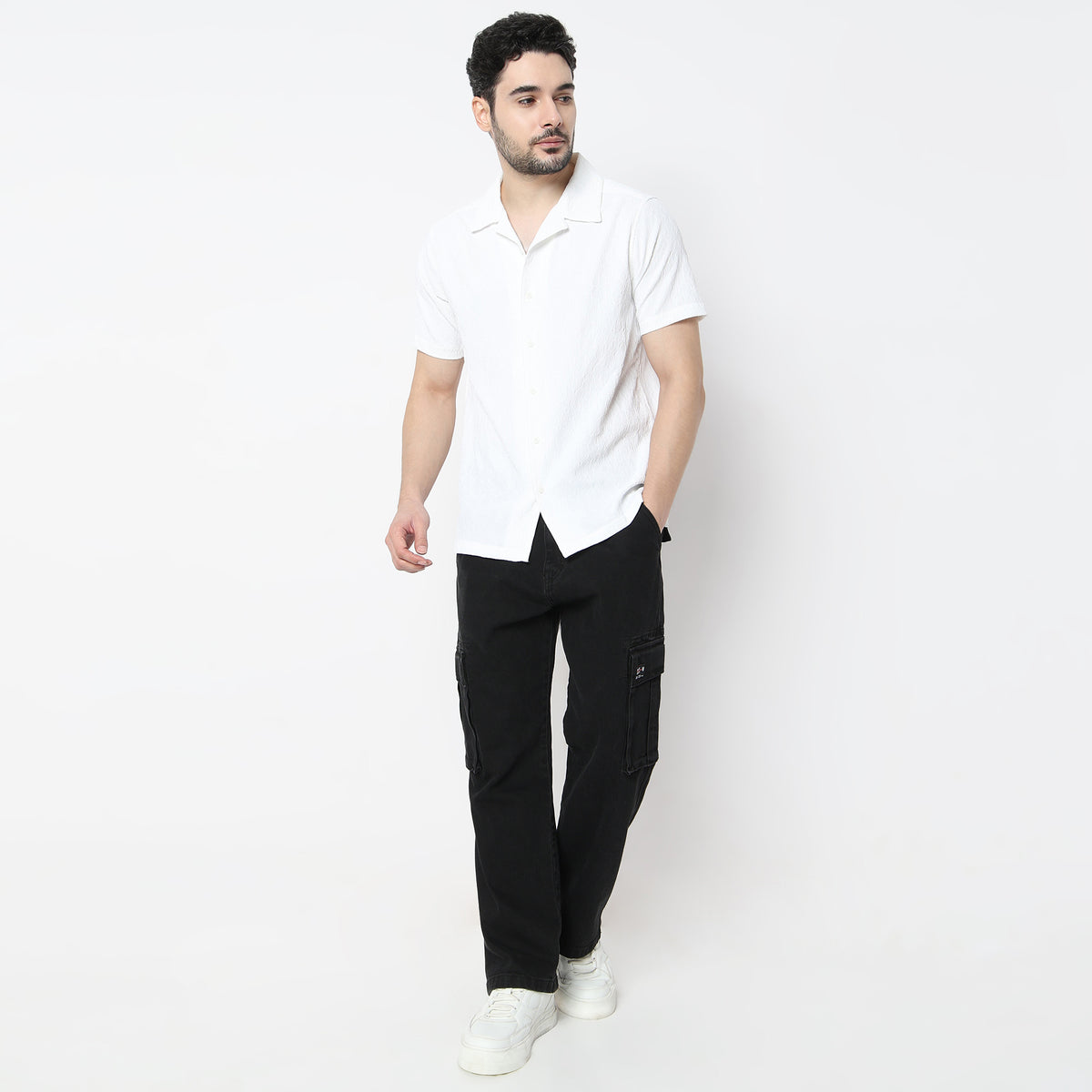 Regular Fit Solid Shirt Collar Shirt