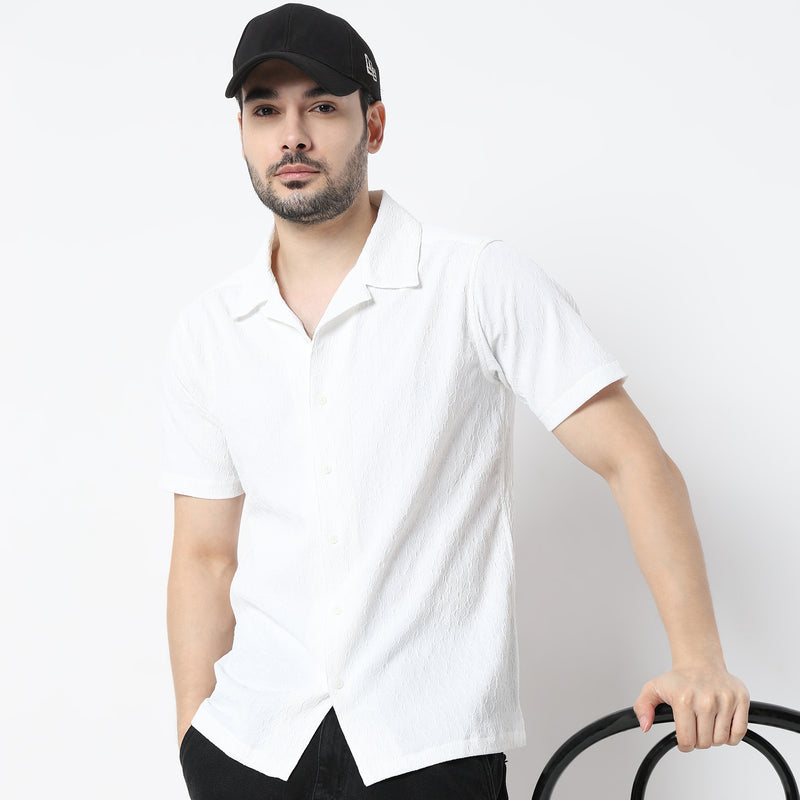 Regular Fit Solid Shirt Collar Shirt
