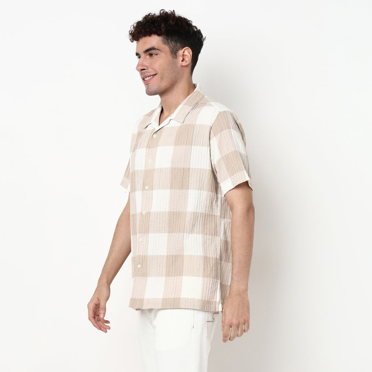 Checkered Cotton Fabric Shirt