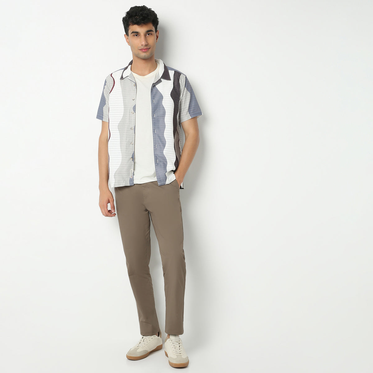 Regular Fit Printed Camp Collar Regular Length Shirt