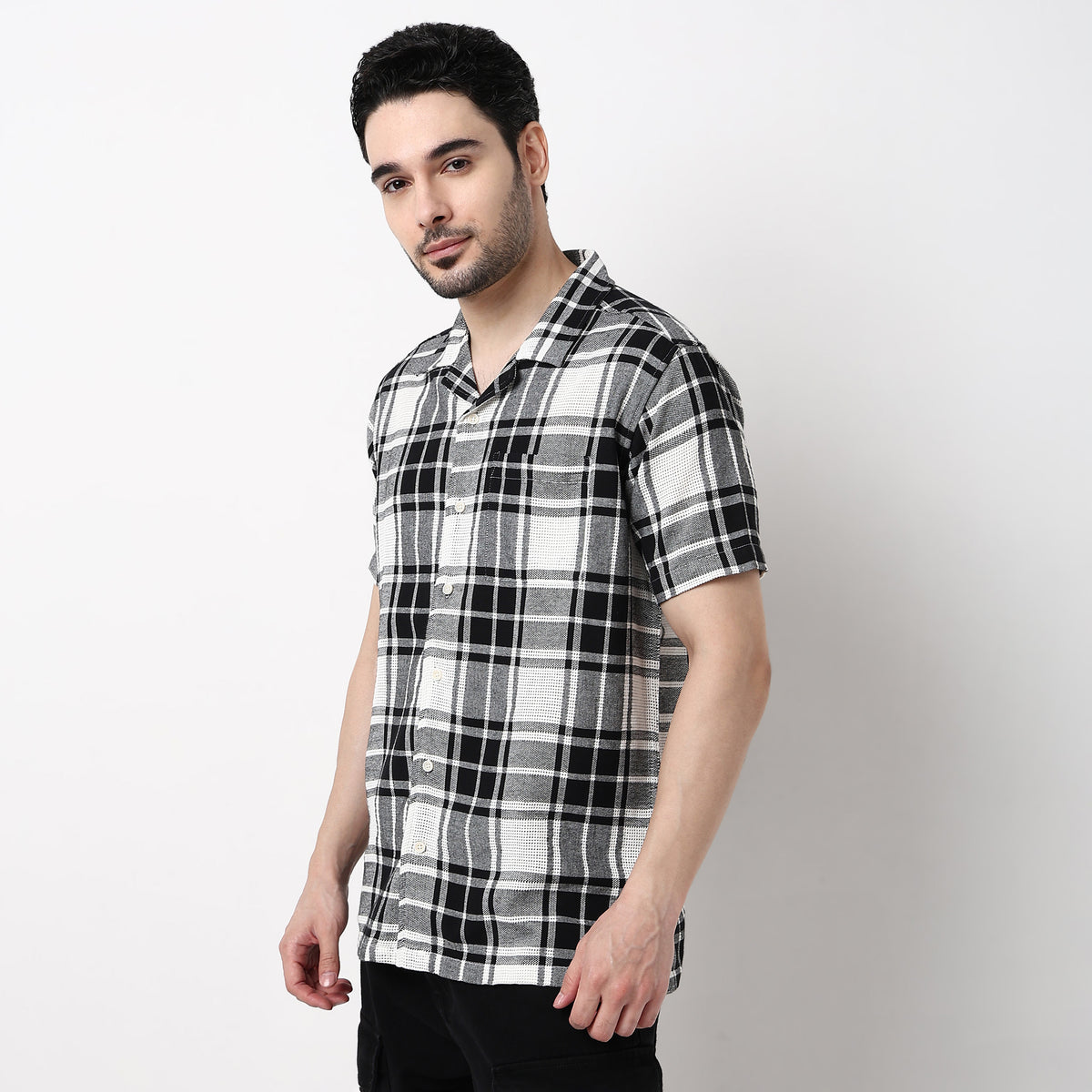 Mens Yarn Dyed Cuban Shirt