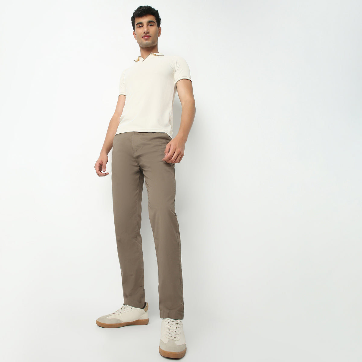 Regular Fit Structured Polo Neck T-Shirt