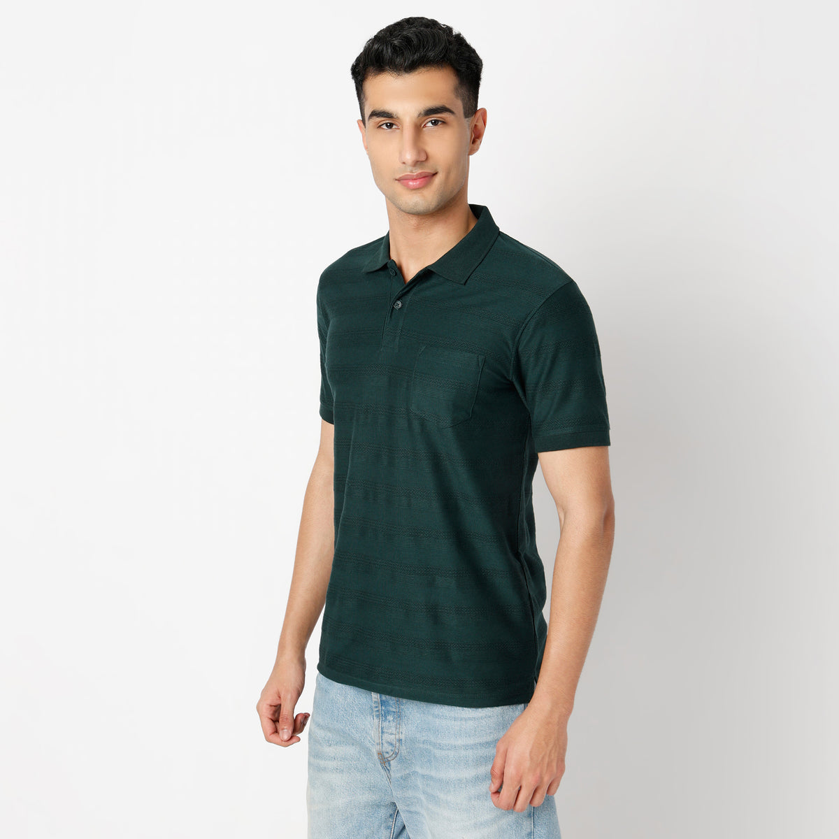 Regular Fit Structured Regular Length Polo T-Shirt