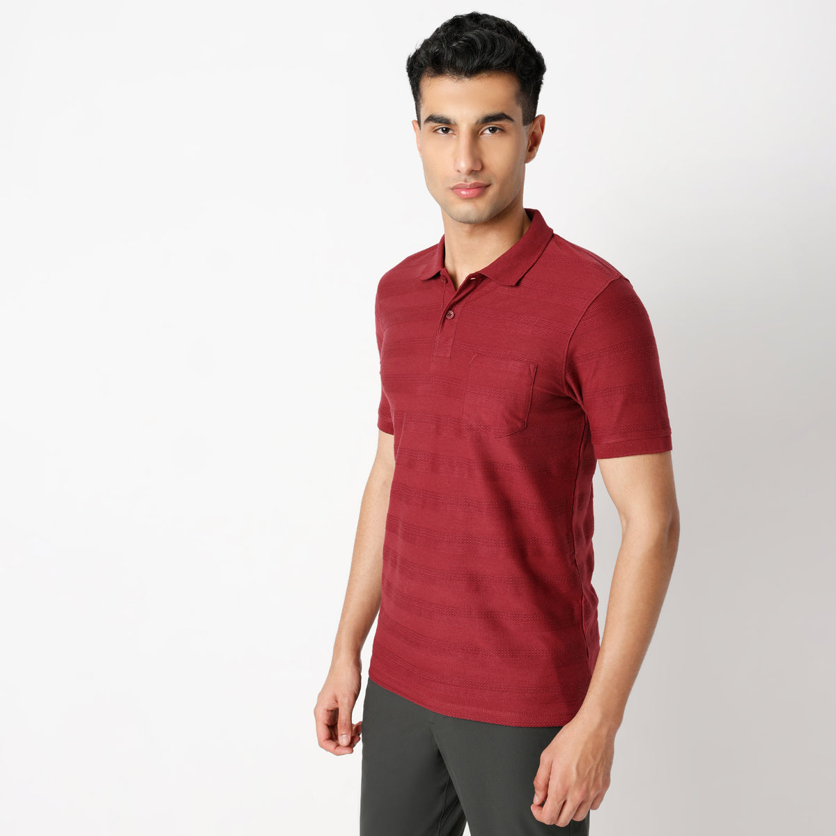 Regular Fit Structured Regular Length Polo T-Shirt