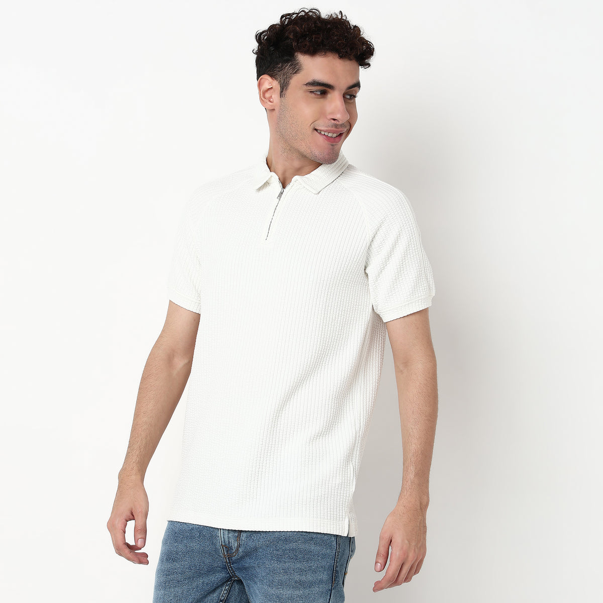 Structured Cotton Polyester Polo T-Shirt
