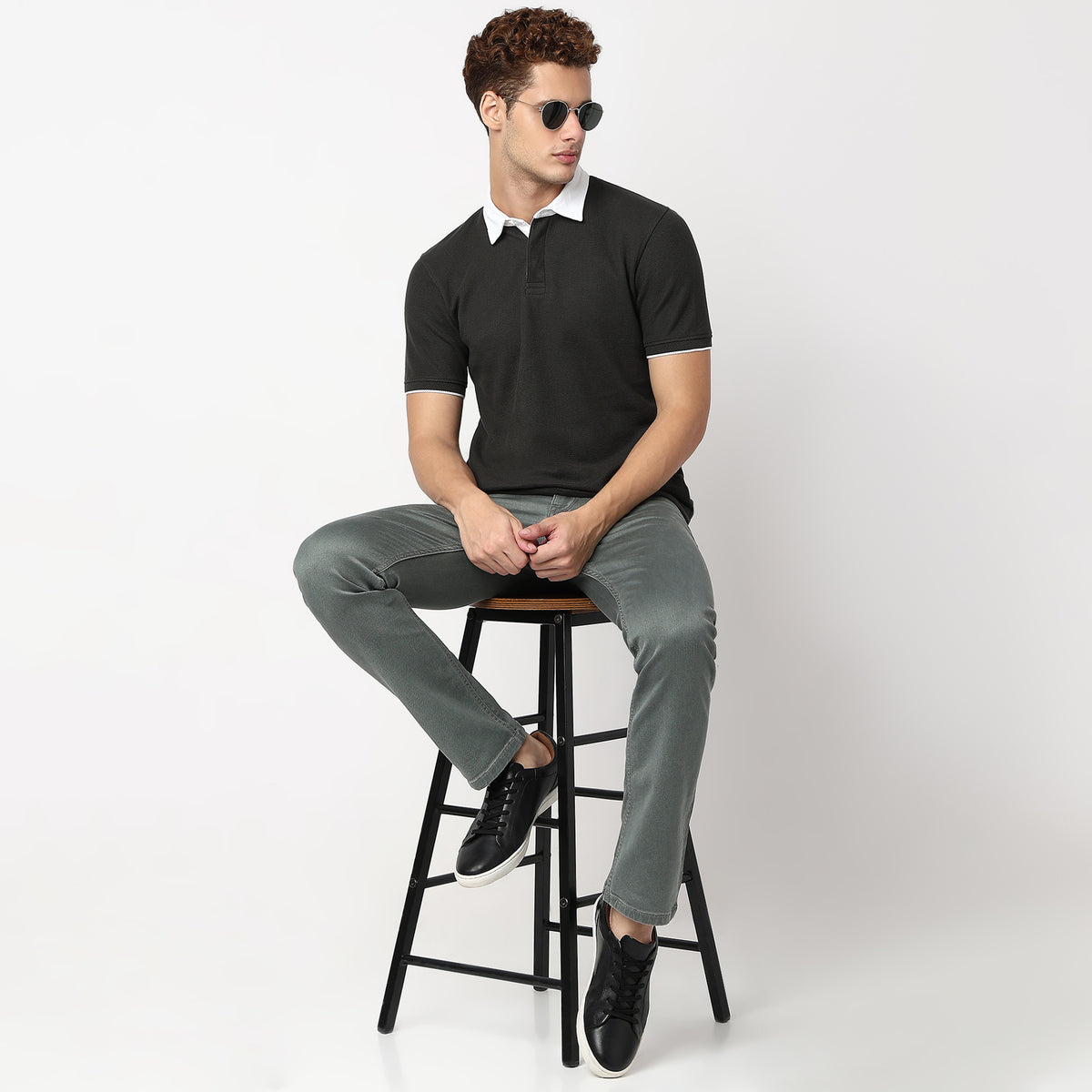 Knitted Structured Rugby Polo T-Shirt