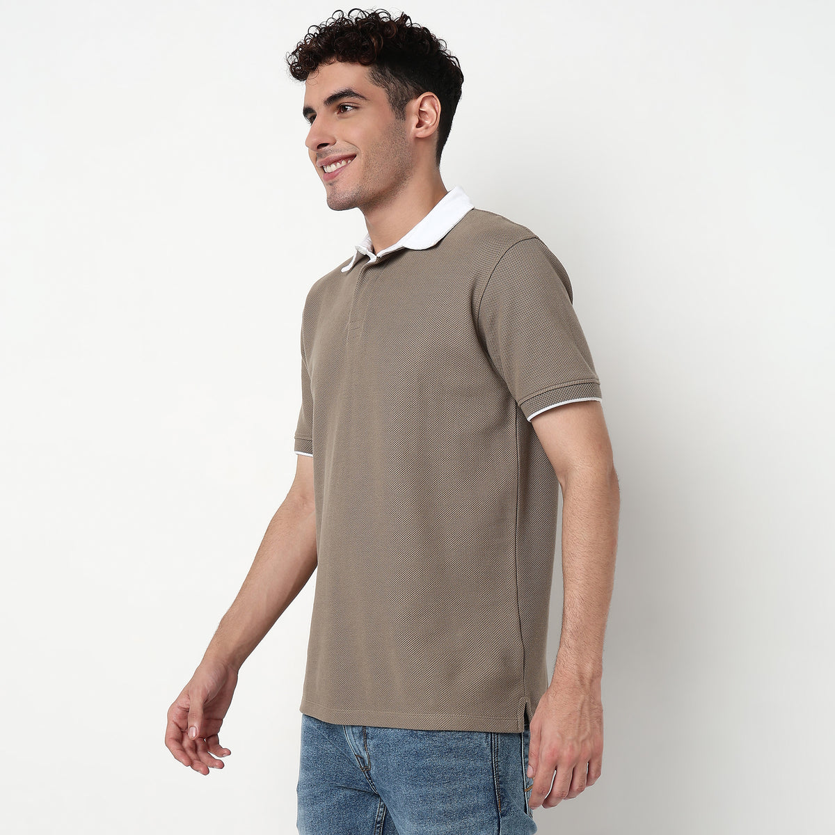 Knitted Structured Rugby Polo T-Shirt