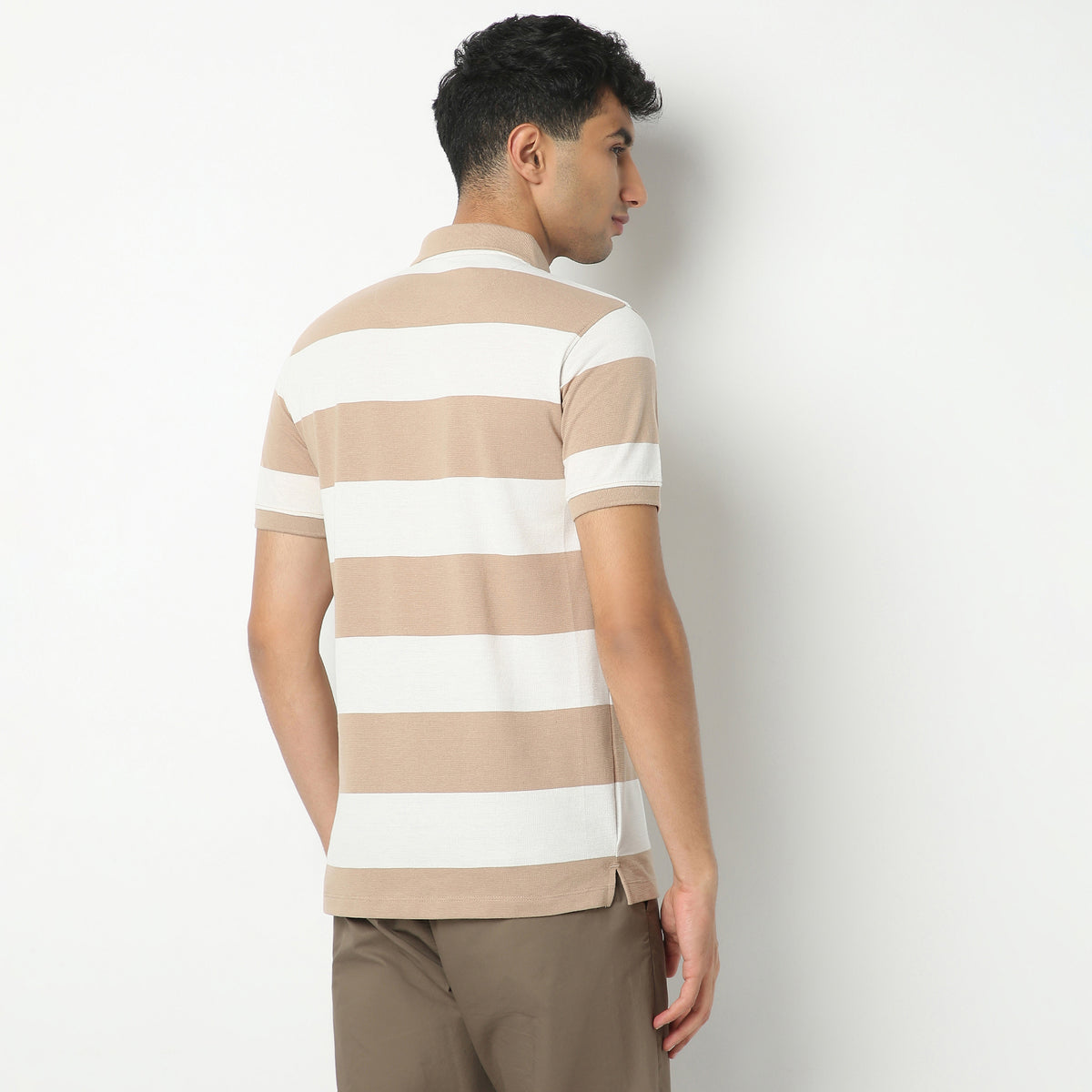 Regular Fit Striped Polo Neck Polo T-Shirt