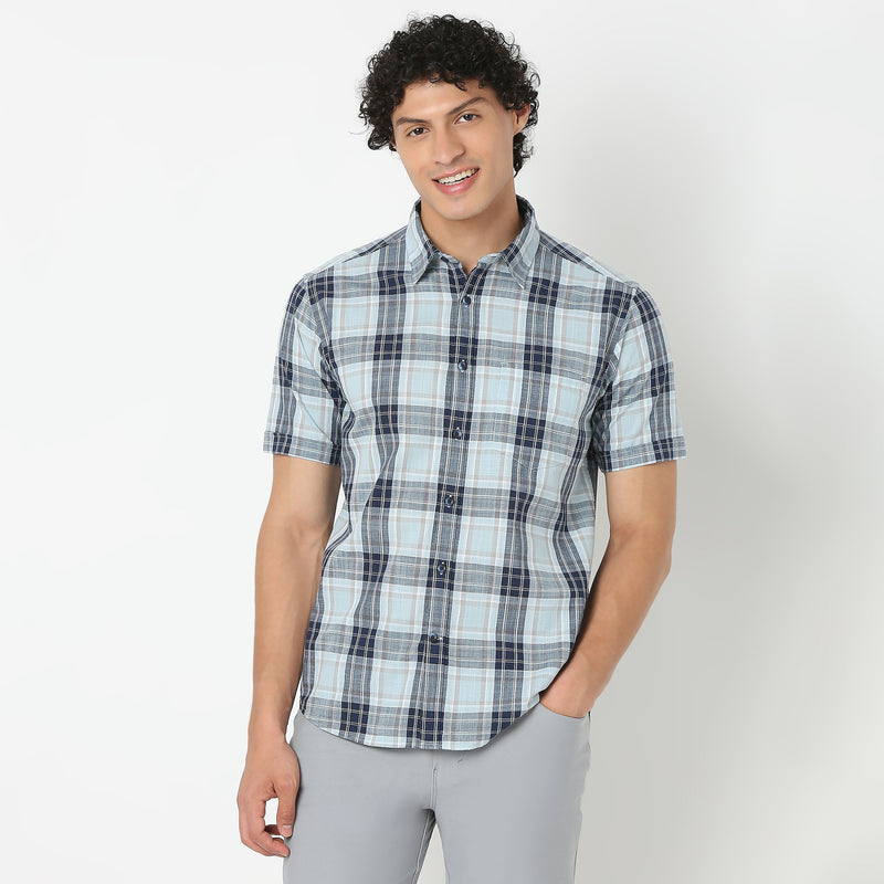 Collar Checkered Shirt