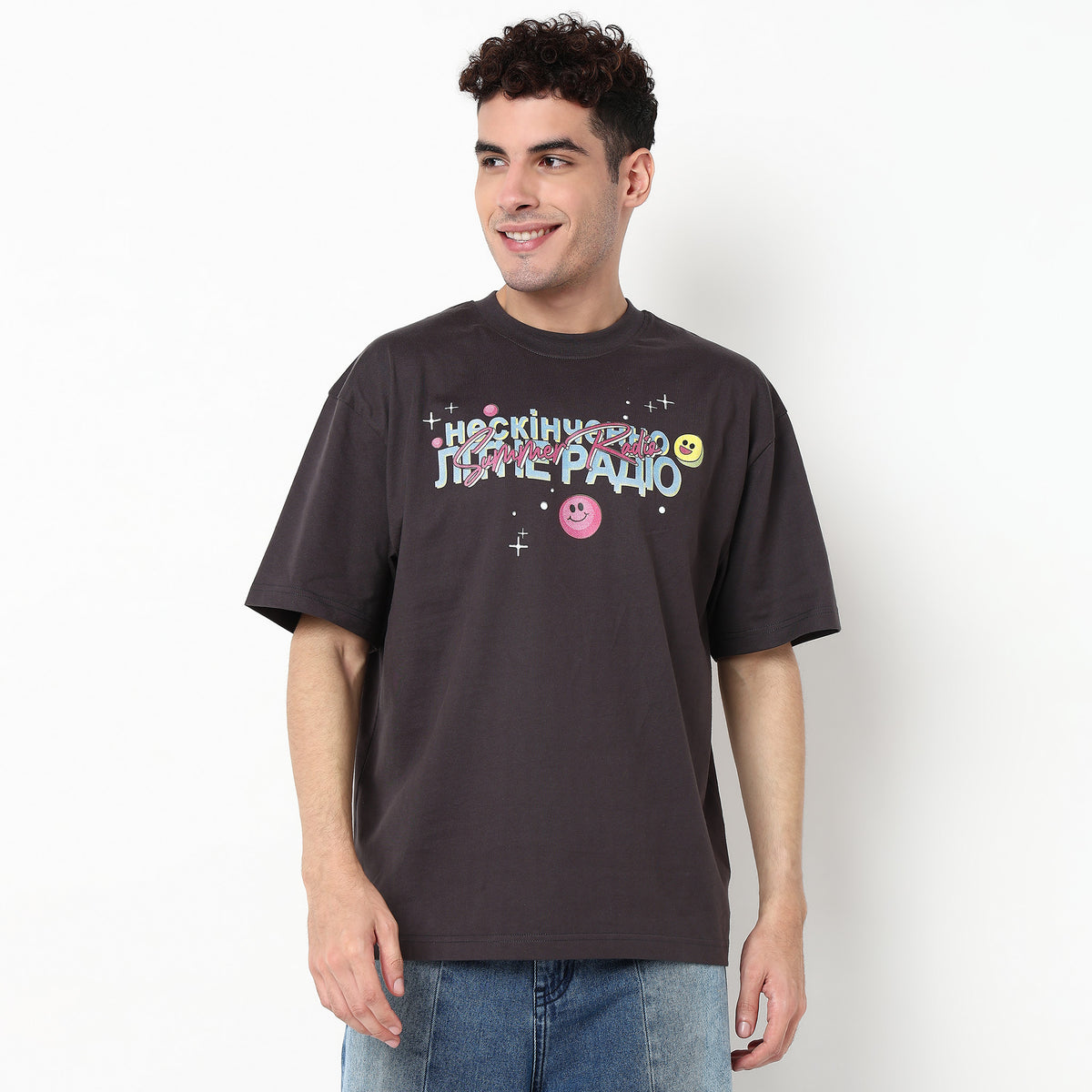 Graphic Cotton Fabric Oversize T-Shirt