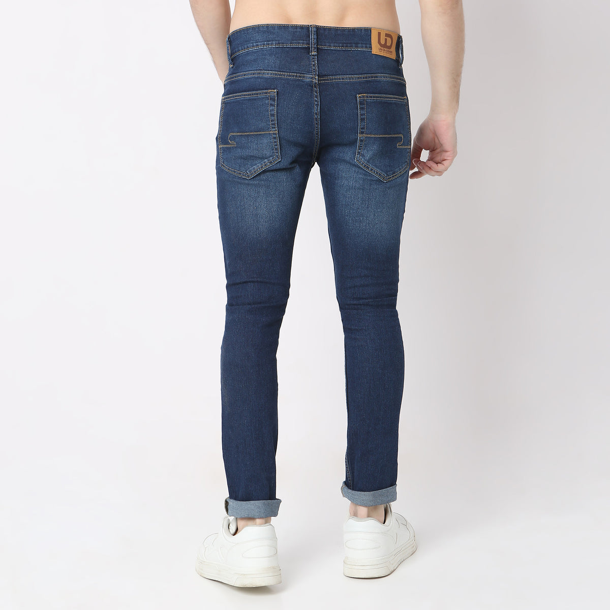 Stone Wash Skinny Fit Clean Look Jeans