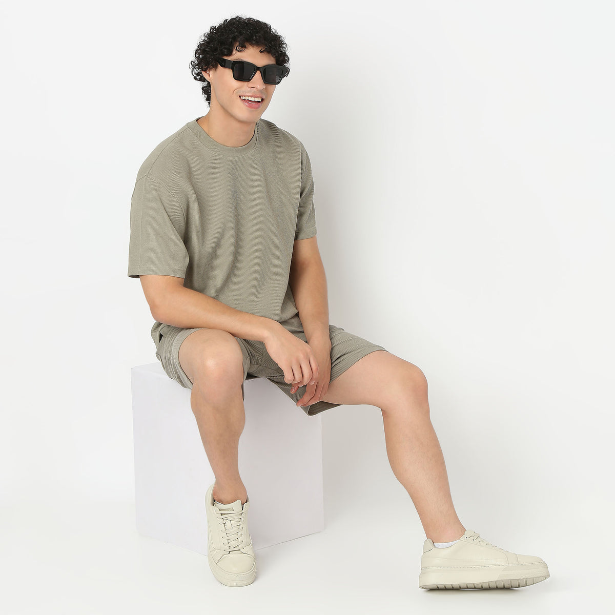 Crew Neck Structured Oversize Half Sleeve Round Neck T-Shirt