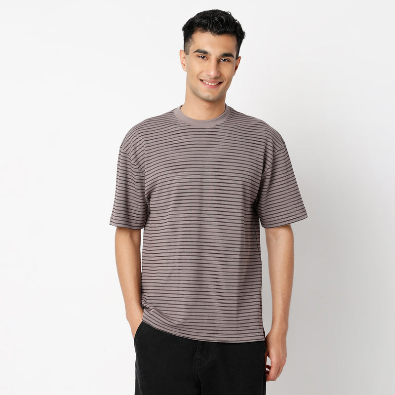 Oversize Striped Regular Length T-Shirt