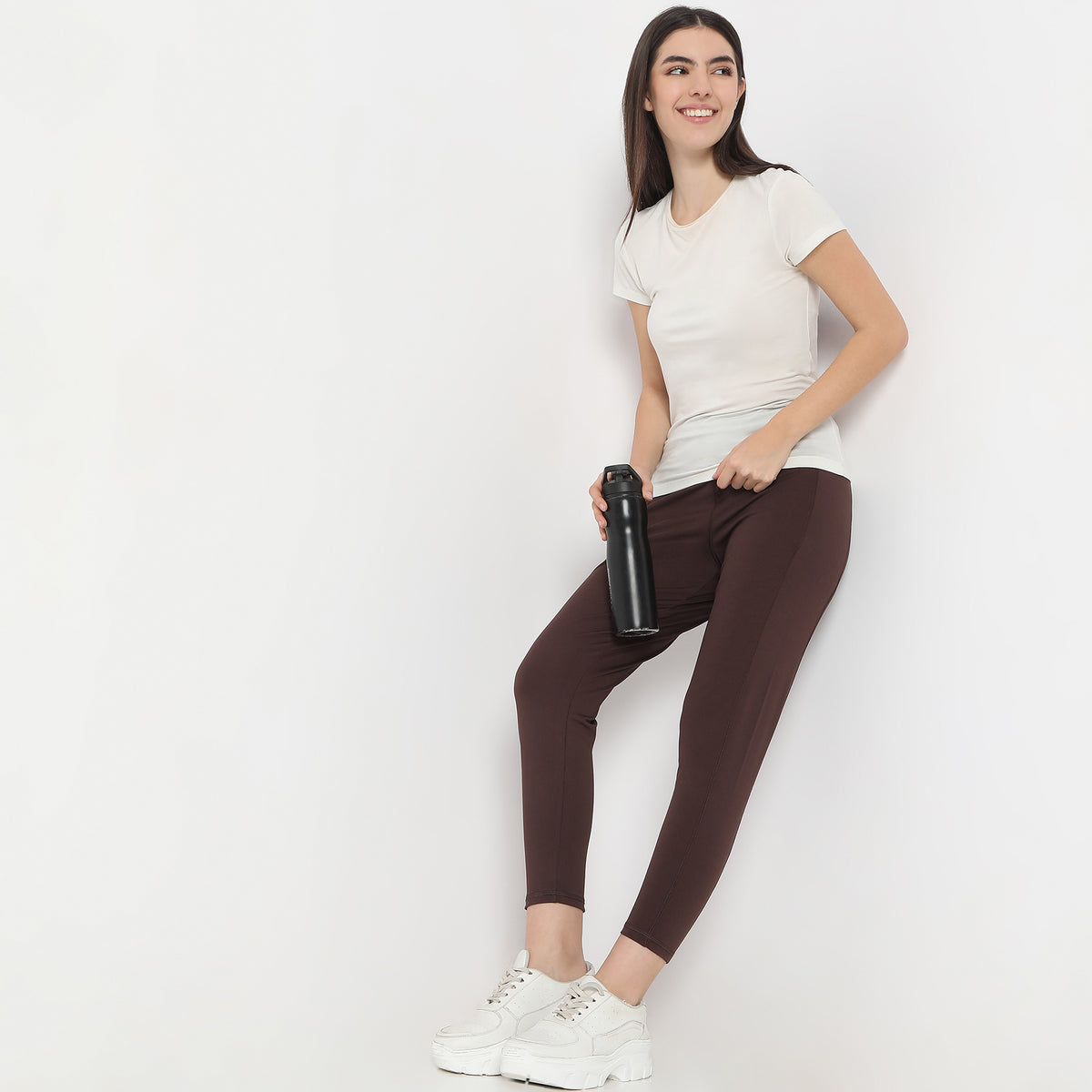 Slim Fit Solid High Rise Leggings