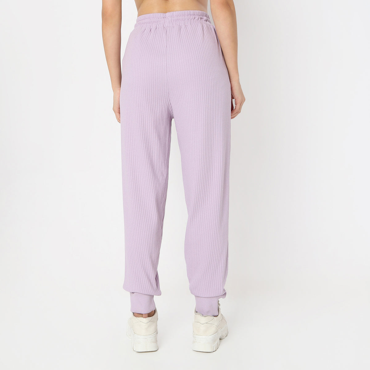 Full Length Waffle Texture High Rise Joggers