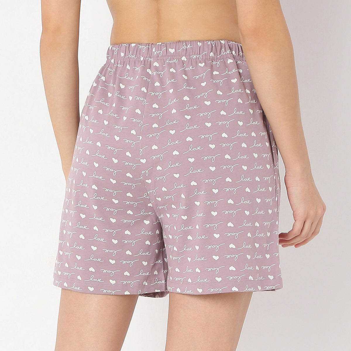 Self-Love Print Mid Rise Core Shorts