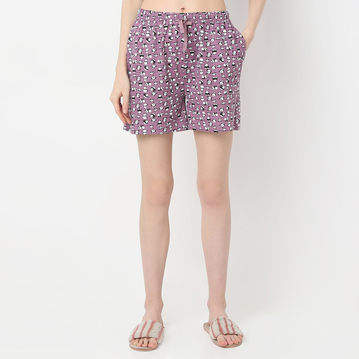 Regular Fit Printed Mid Rise Shorts