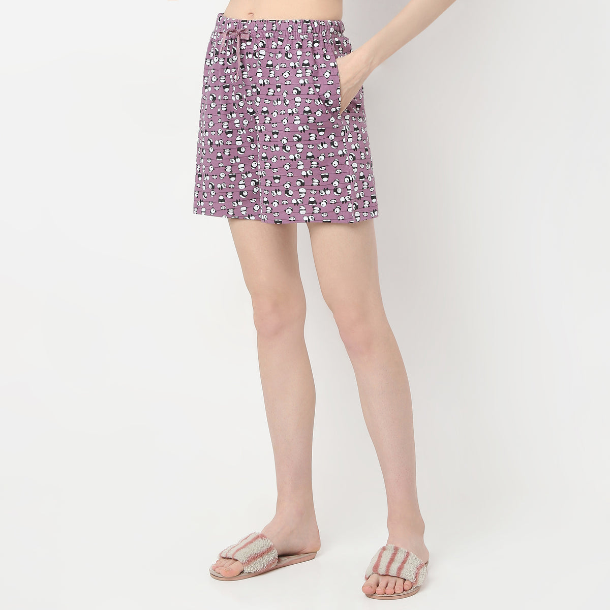 Regular Fit Printed Mid Rise Shorts