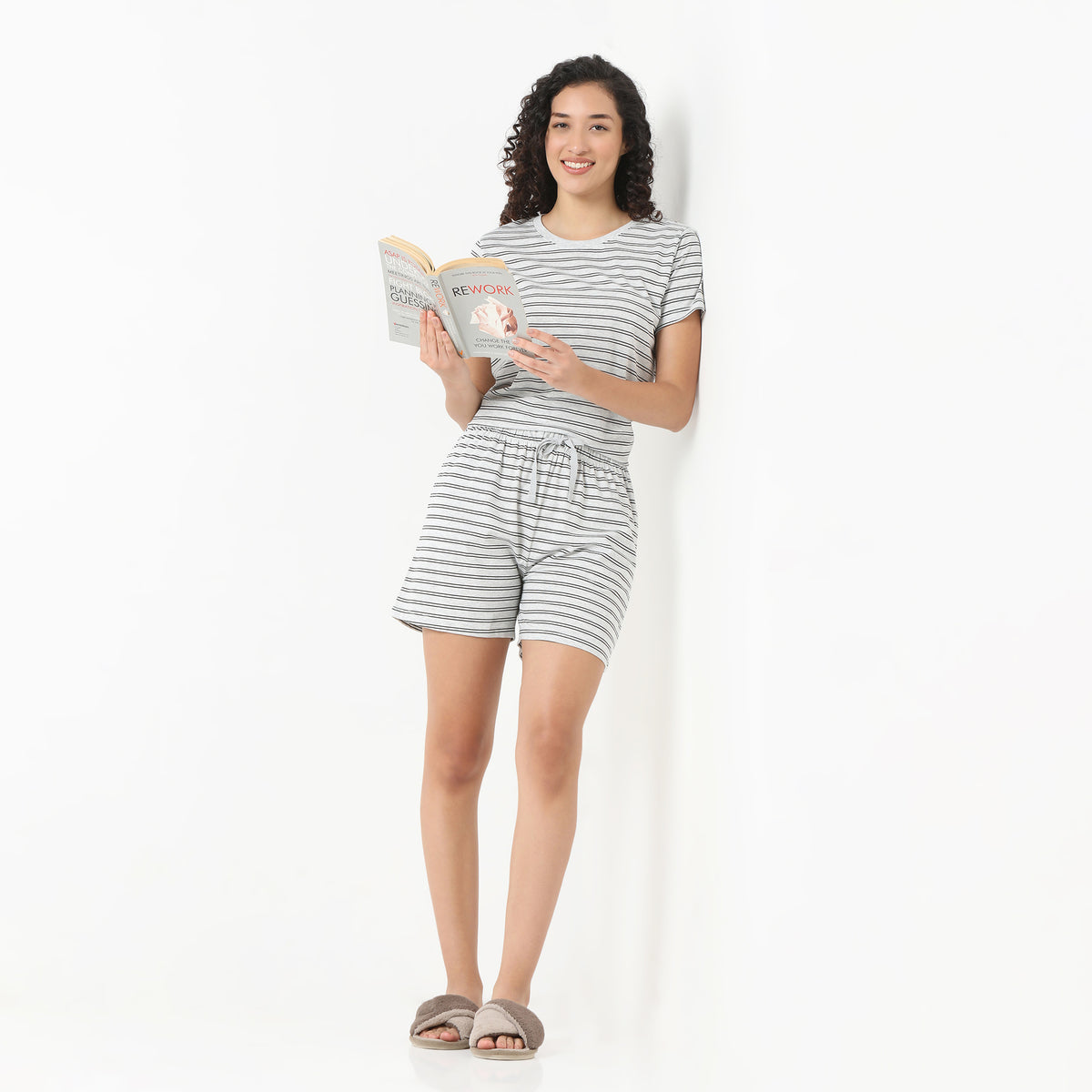 Horizontal Striped Loungewear Shorts
