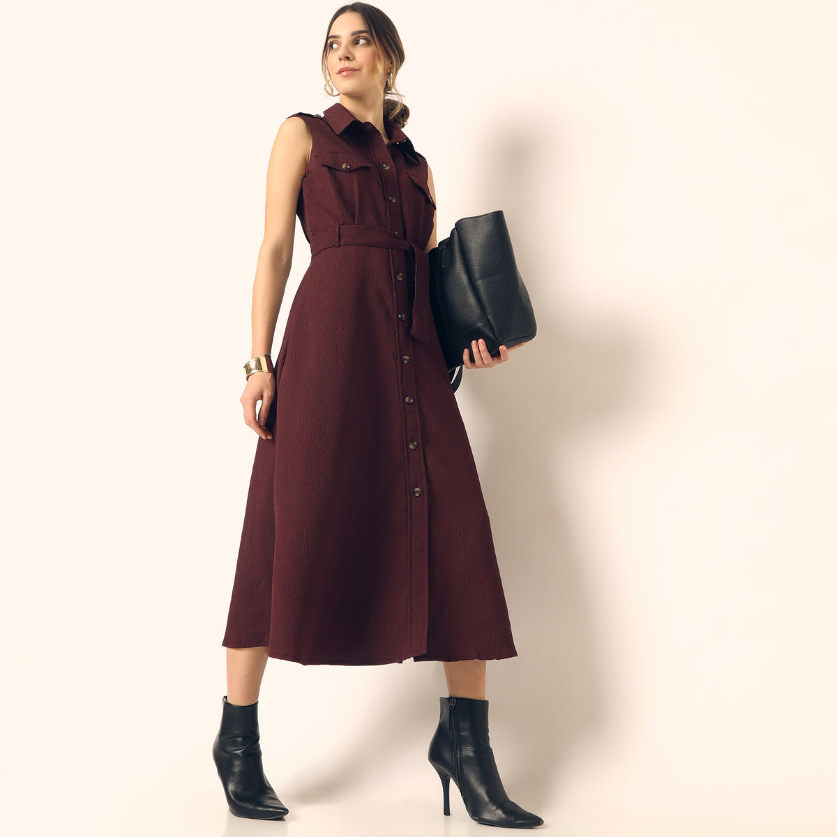 Regular Fit Solid Dress