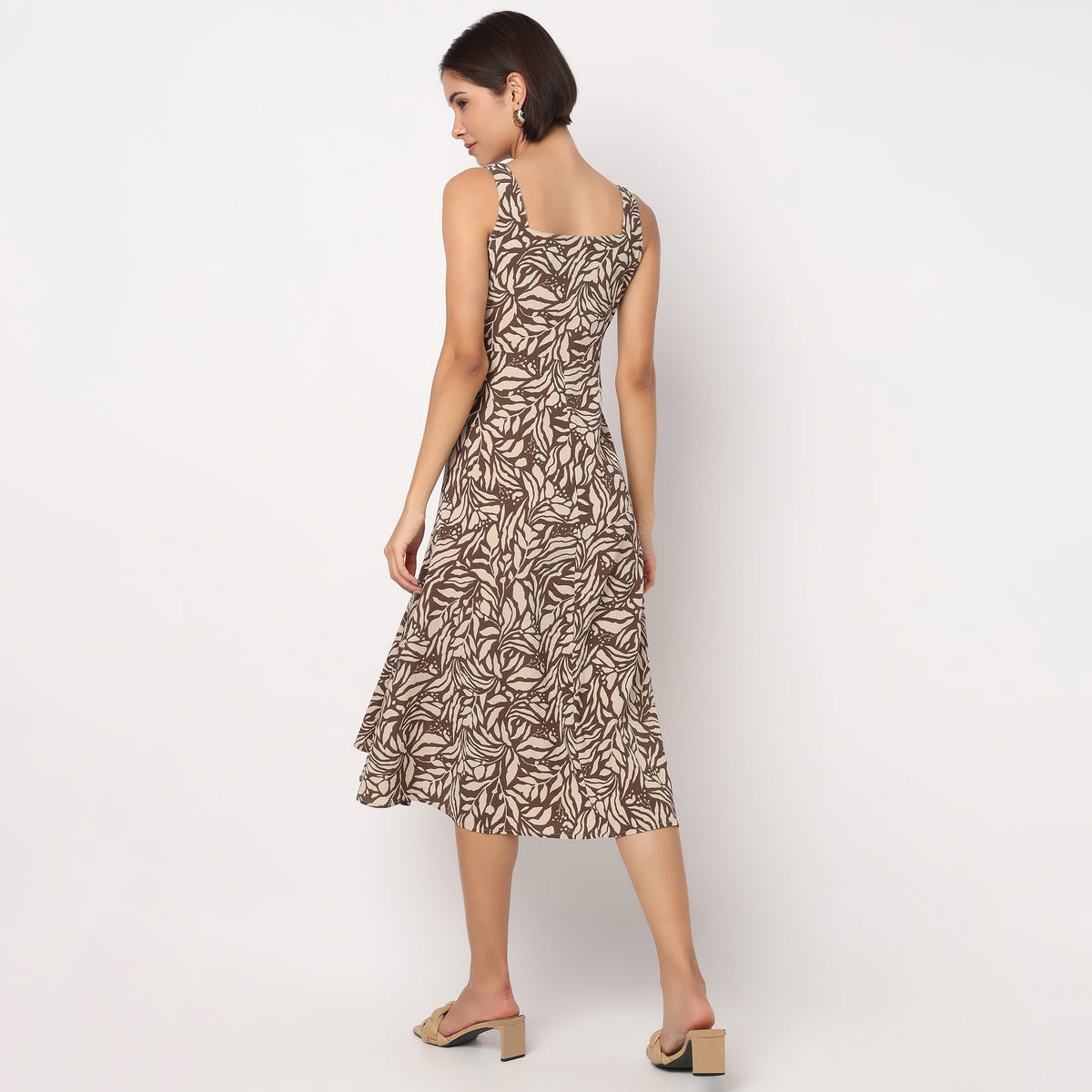 Floral Strappy Flared Dress