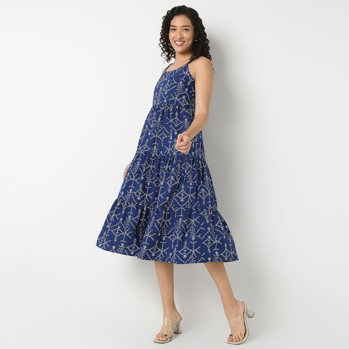 Strappy Schiffli Dress