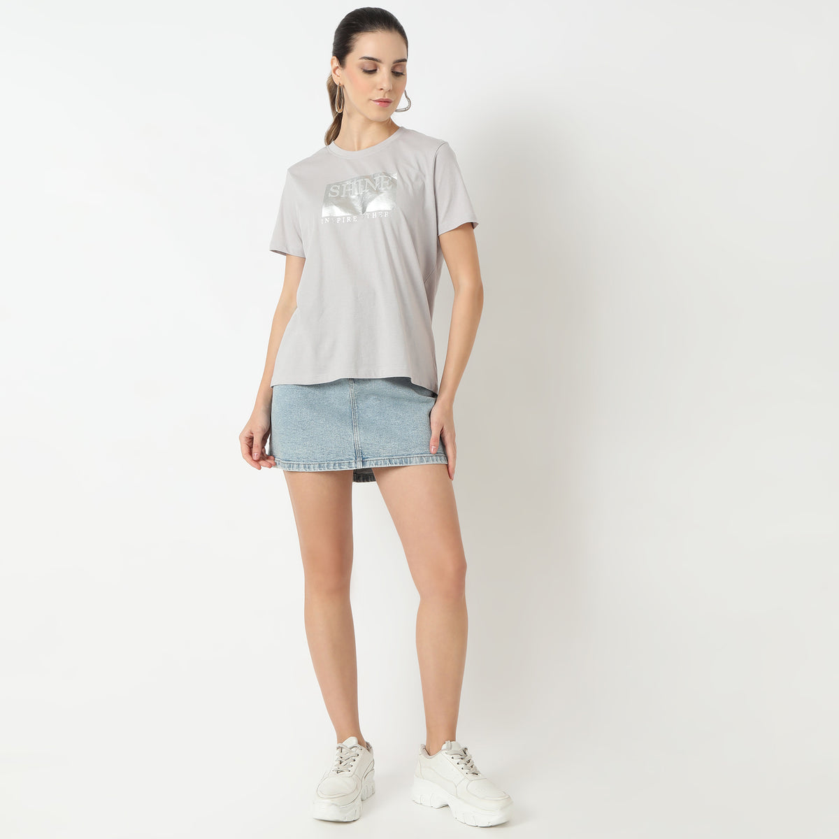 Regular Fit Graphic Round Neck T-Shirt
