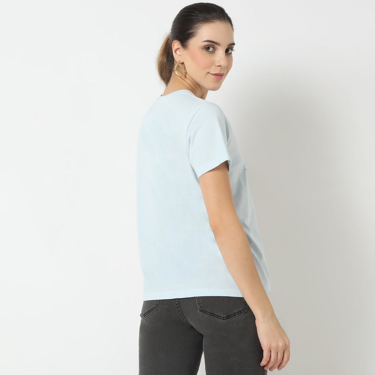 Regular Fit Graphic Round Neck T-Shirt