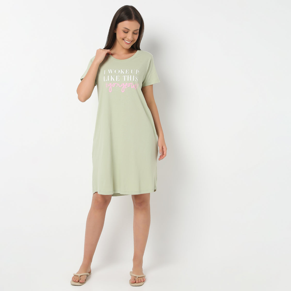 Round Neck Knee Length Floral Shorts