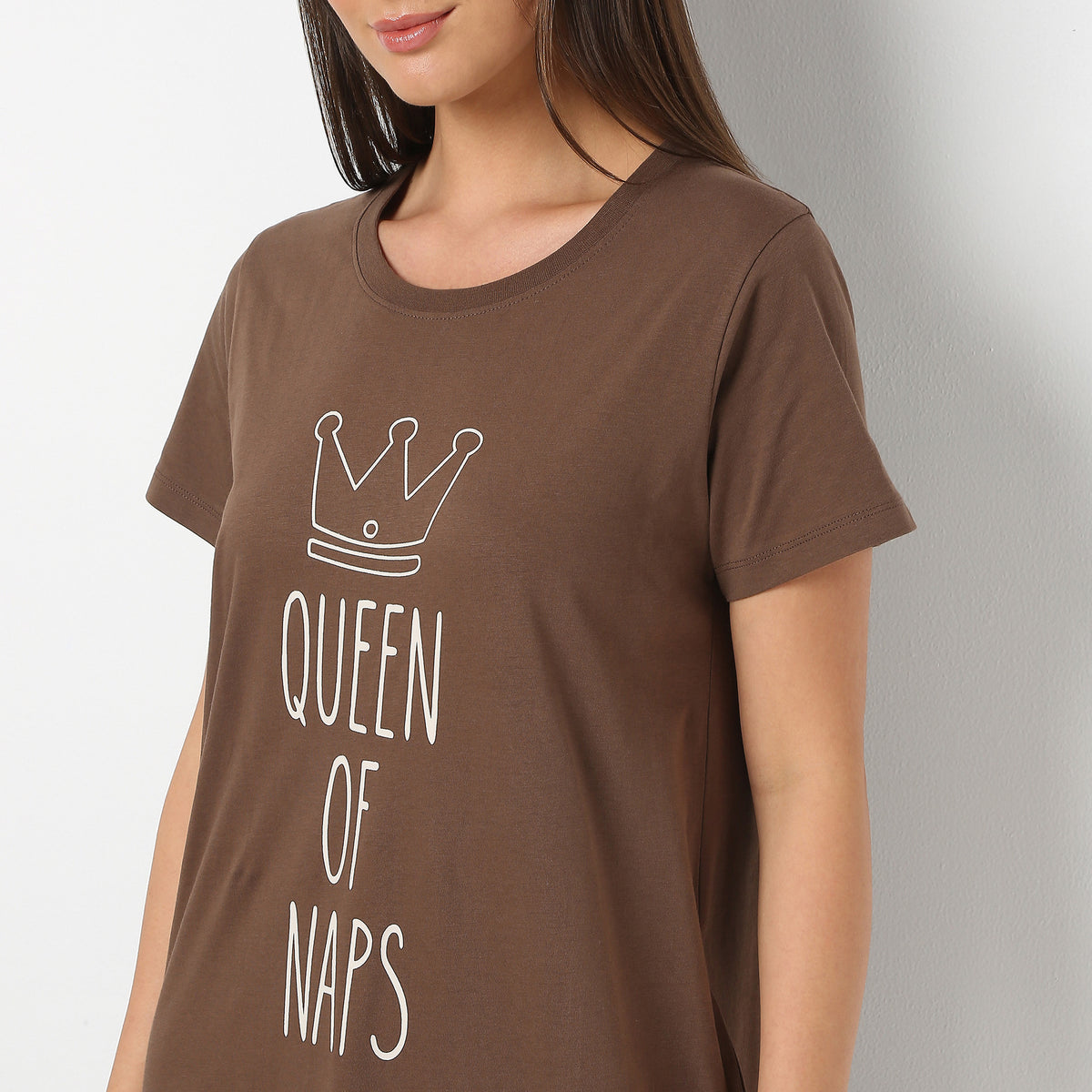 Round Neck Knee Length Floral Shorts