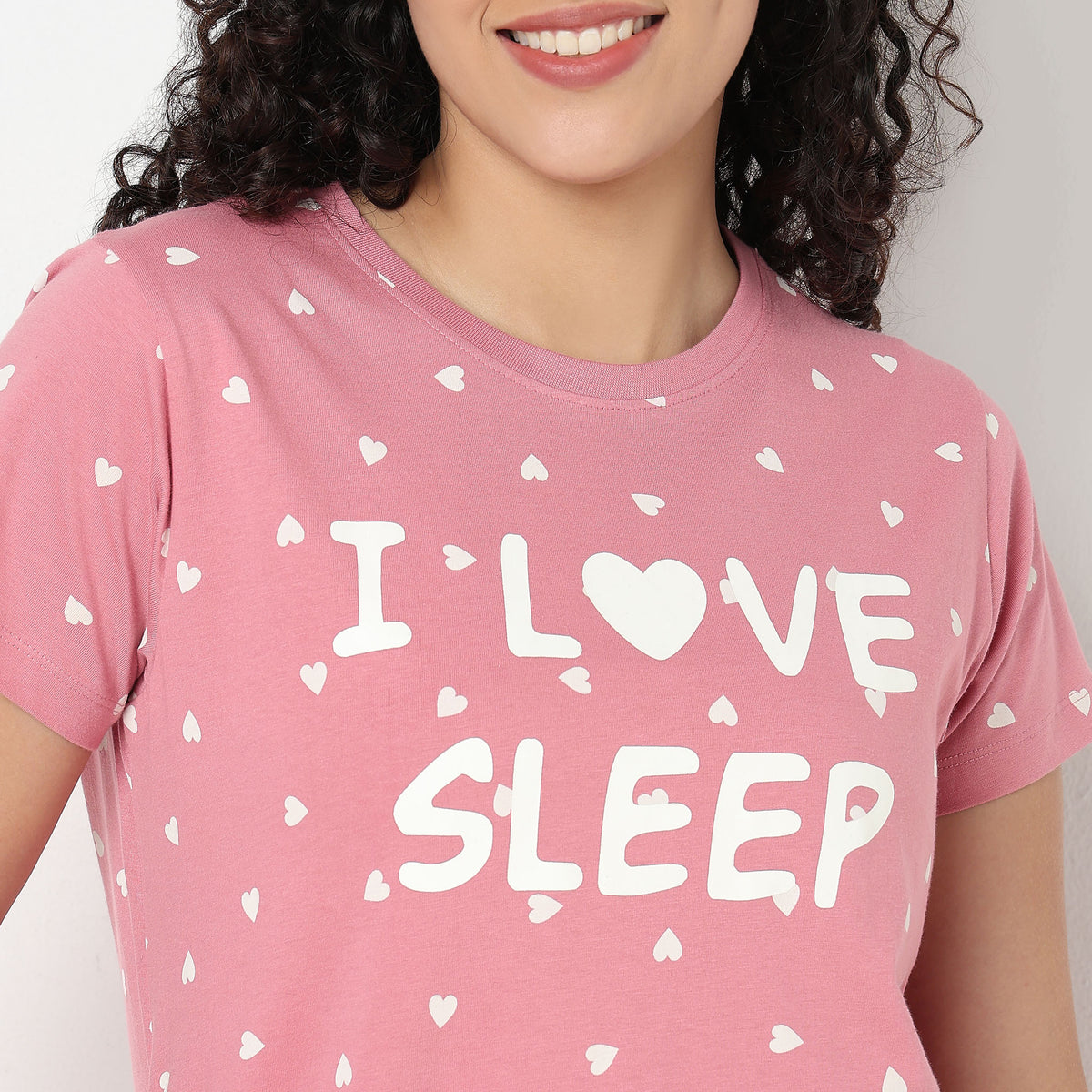 Buy Women Regular Fit Printed Short Sleeve Gown  - Style Union