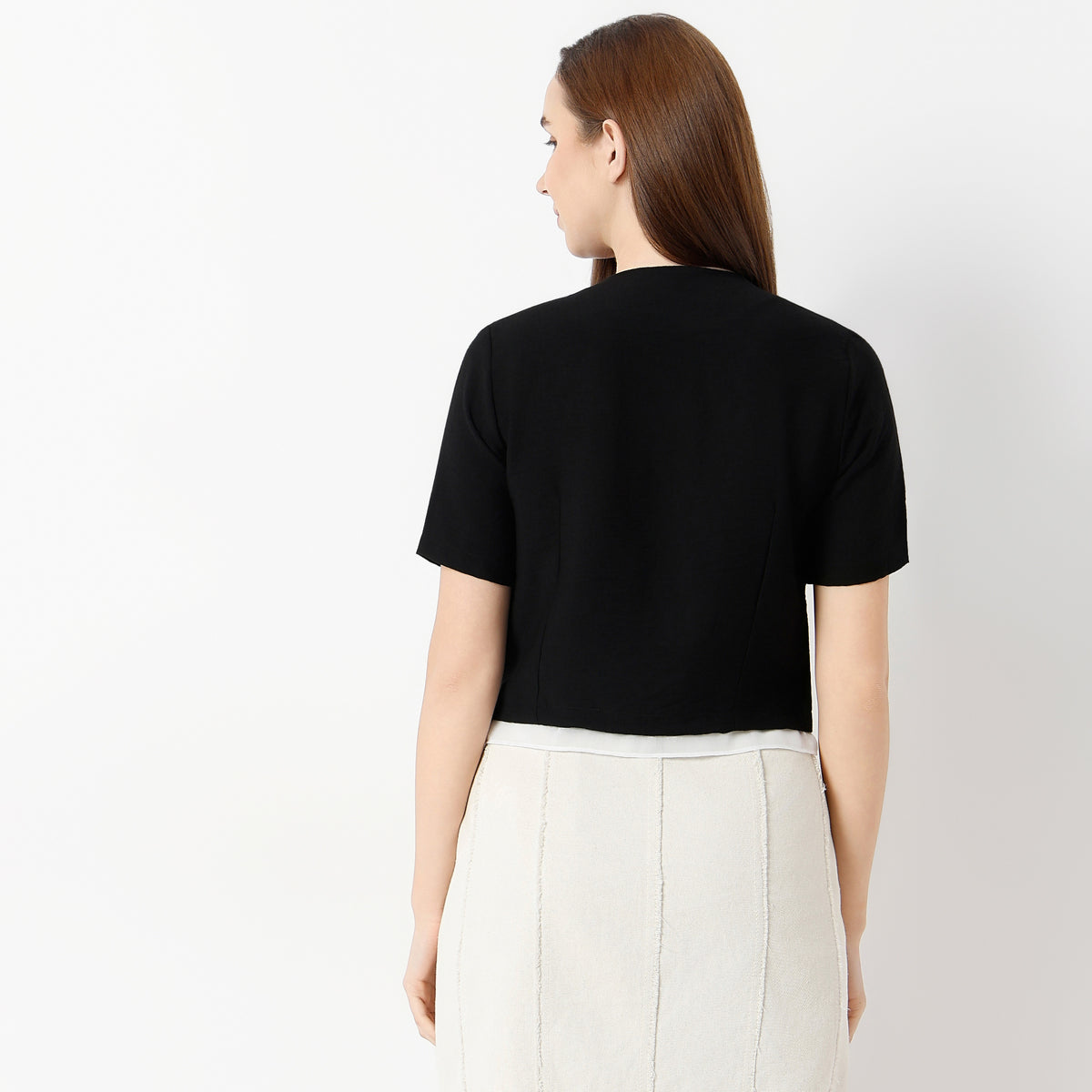 Regular Fit Solid Round Neck Shirt