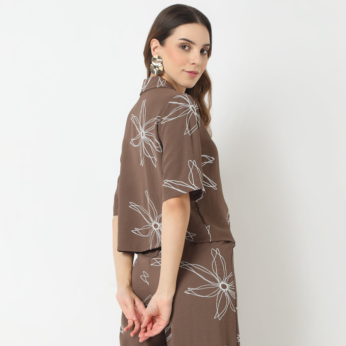 Regular Fit Solid Camp Collar Shirt