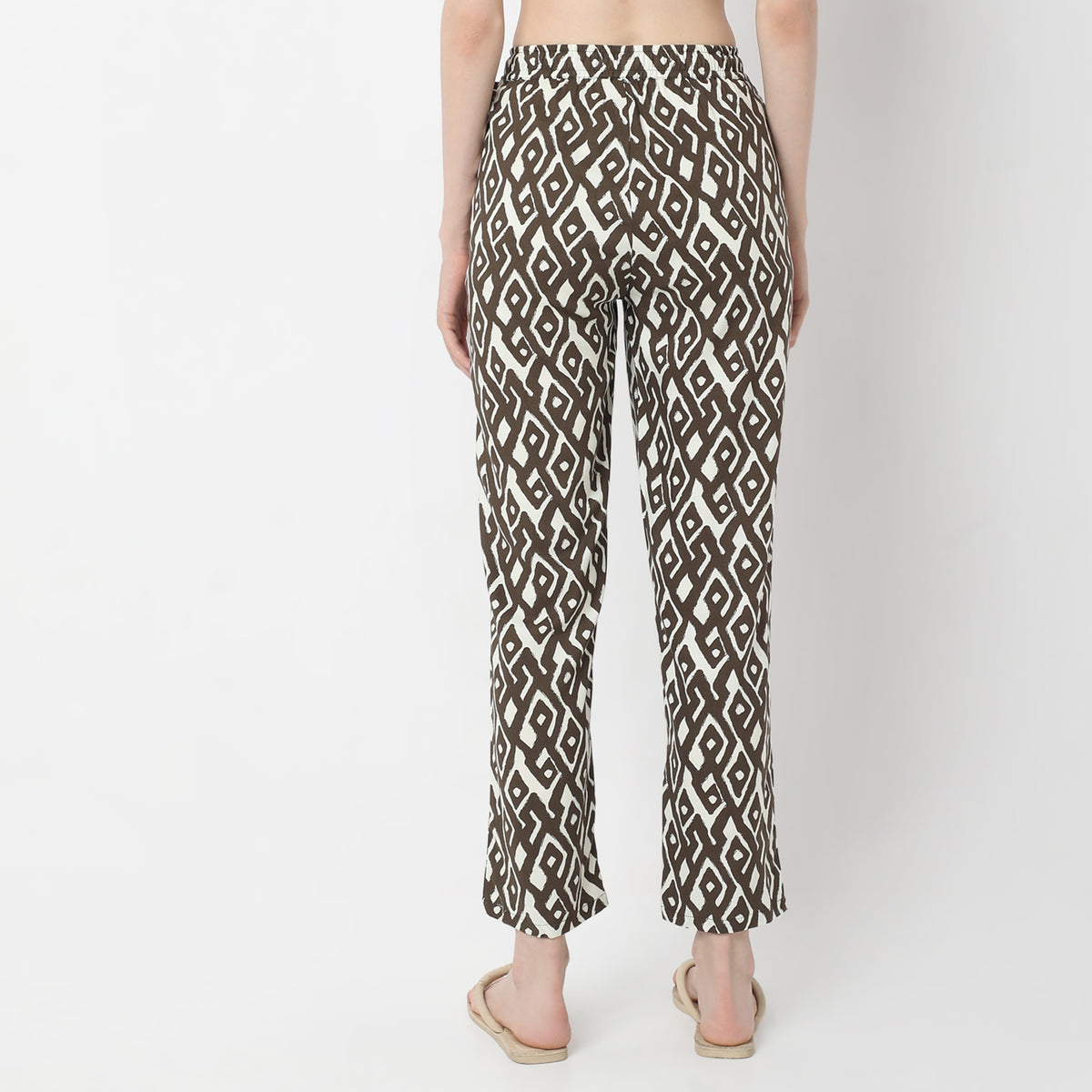 Geometric Print Mid-Rise Pyjama Pants