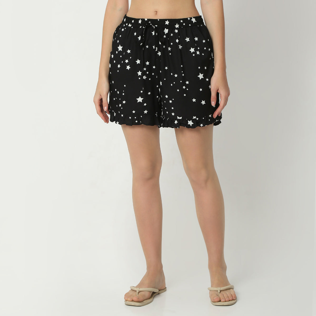 Regular Fit Printed Lapel Collar Regular Length Shirt with Shorts Sleepwear Set