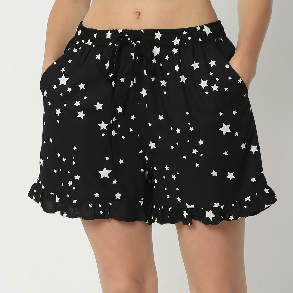 Regular Fit Printed Lapel Collar Regular Length Shirt with Shorts Sleepwear Set